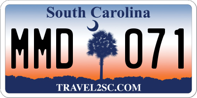 SC license plate MMD071
