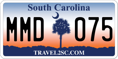 SC license plate MMD075