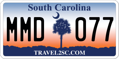 SC license plate MMD077