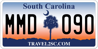 SC license plate MMD090