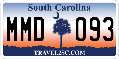 SC license plate MMD093