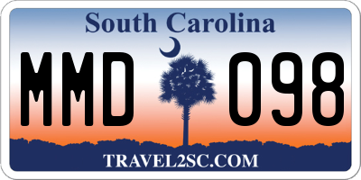 SC license plate MMD098