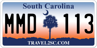 SC license plate MMD113