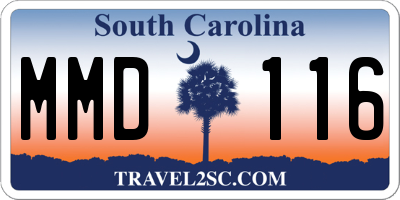 SC license plate MMD116