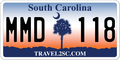 SC license plate MMD118