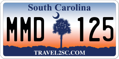 SC license plate MMD125
