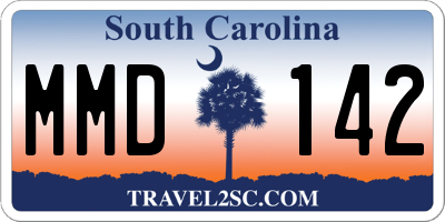 SC license plate MMD142