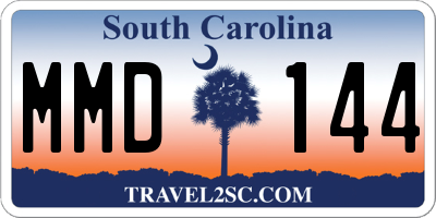 SC license plate MMD144