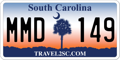 SC license plate MMD149