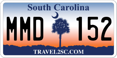 SC license plate MMD152