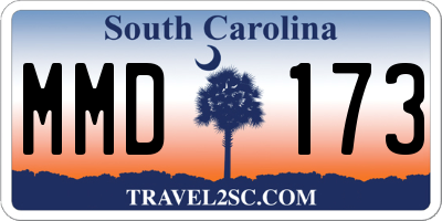 SC license plate MMD173