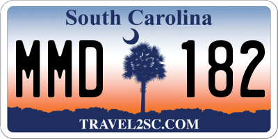SC license plate MMD182