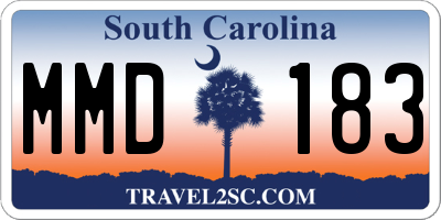 SC license plate MMD183