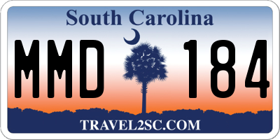 SC license plate MMD184