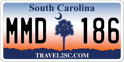 SC license plate MMD186