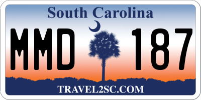 SC license plate MMD187