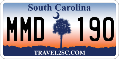 SC license plate MMD190