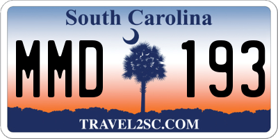 SC license plate MMD193
