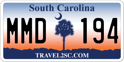 SC license plate MMD194