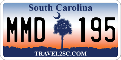 SC license plate MMD195