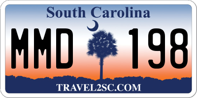 SC license plate MMD198
