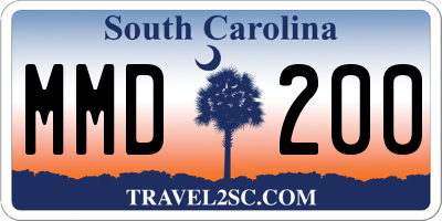 SC license plate MMD200