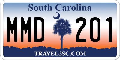 SC license plate MMD201