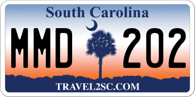 SC license plate MMD202