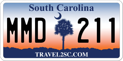 SC license plate MMD211