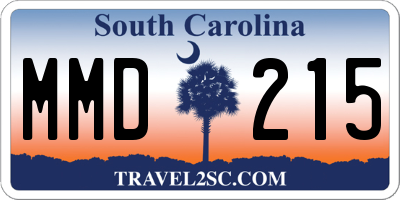 SC license plate MMD215