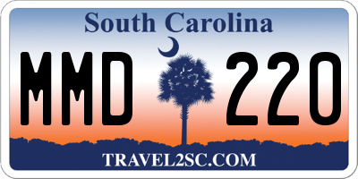 SC license plate MMD220