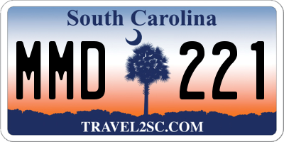 SC license plate MMD221