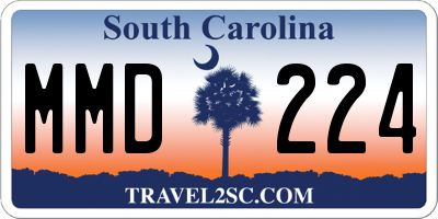 SC license plate MMD224