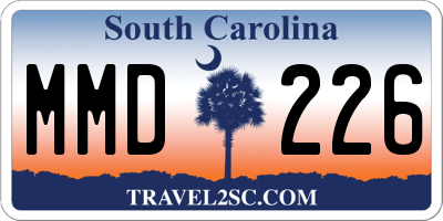 SC license plate MMD226