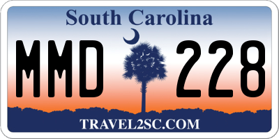SC license plate MMD228