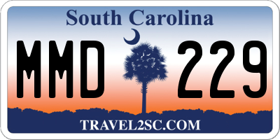 SC license plate MMD229
