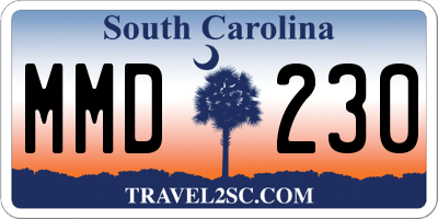 SC license plate MMD230