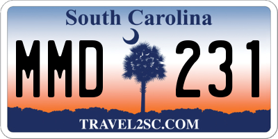SC license plate MMD231