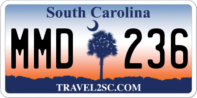 SC license plate MMD236