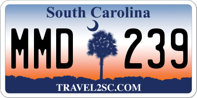SC license plate MMD239