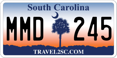 SC license plate MMD245