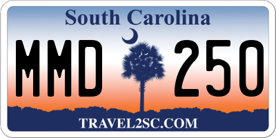 SC license plate MMD250