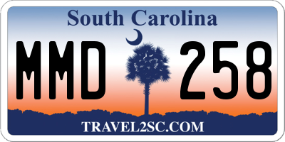 SC license plate MMD258