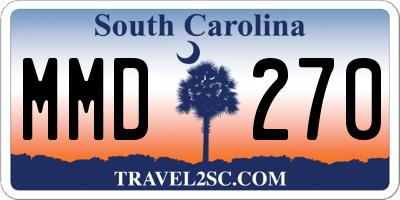 SC license plate MMD270