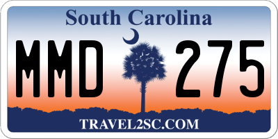 SC license plate MMD275