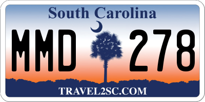 SC license plate MMD278