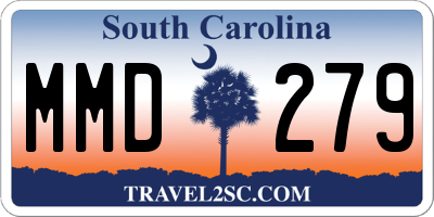 SC license plate MMD279