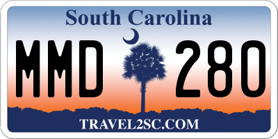 SC license plate MMD280