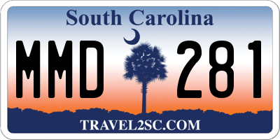 SC license plate MMD281