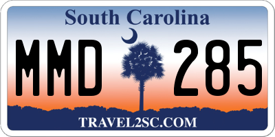 SC license plate MMD285